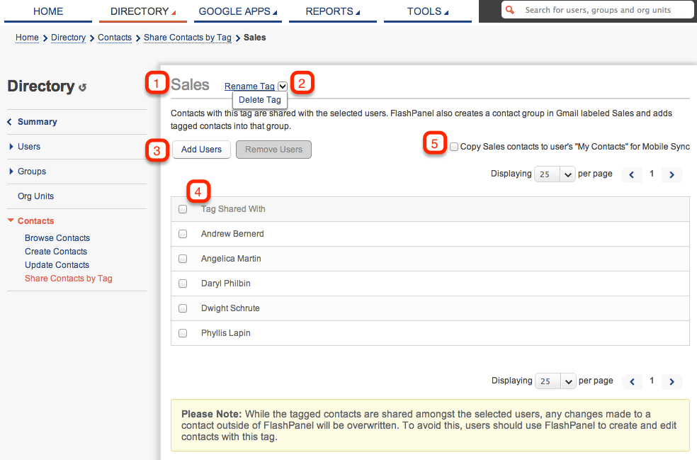 share gmail contacts