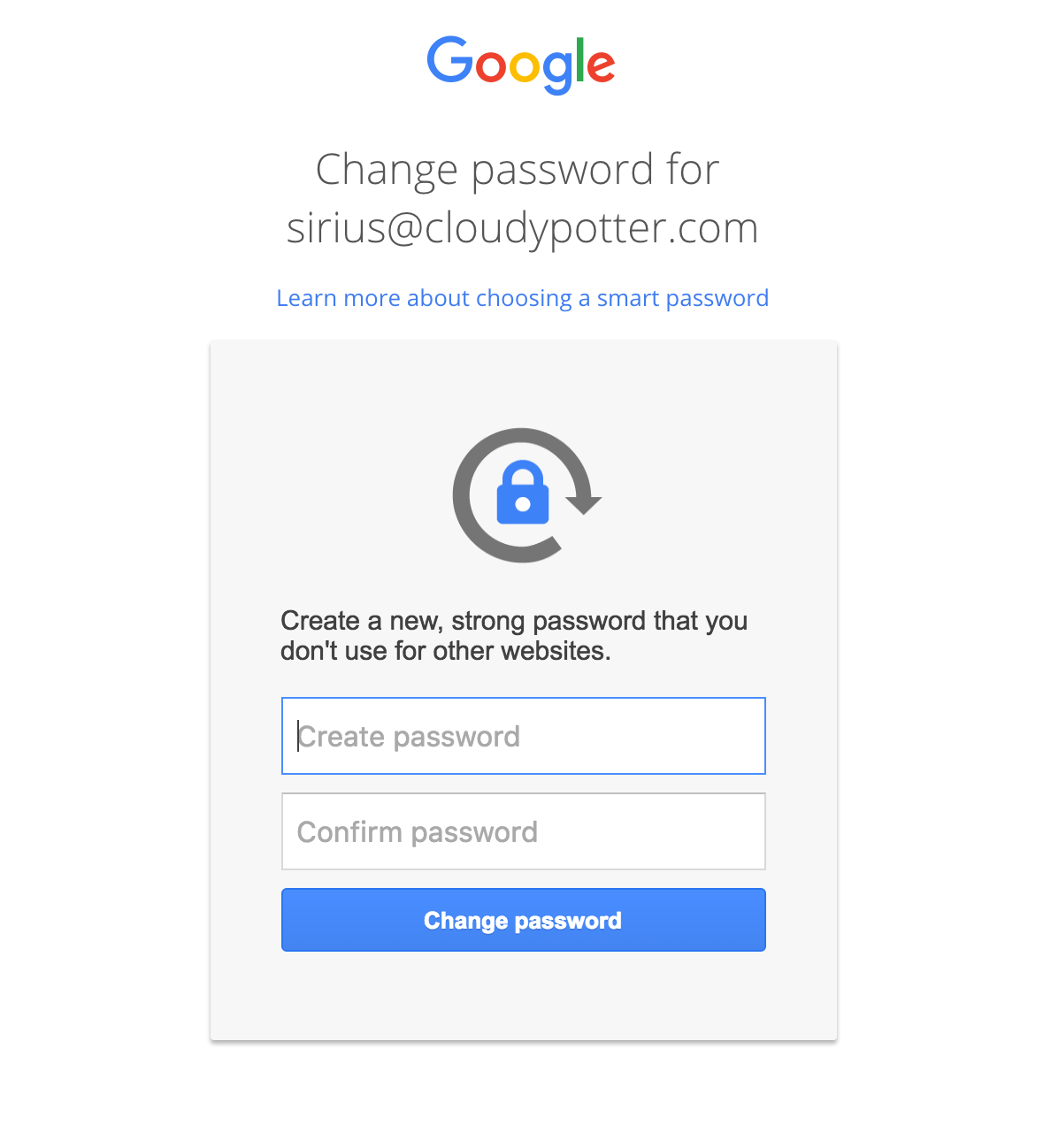 Change account password. Google gmail.com. Gmail.com. Password confirm Google.